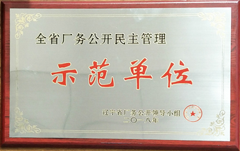 2018年全省廠(chǎng)務(wù)公開(kāi)民主管理示范單位牌匾