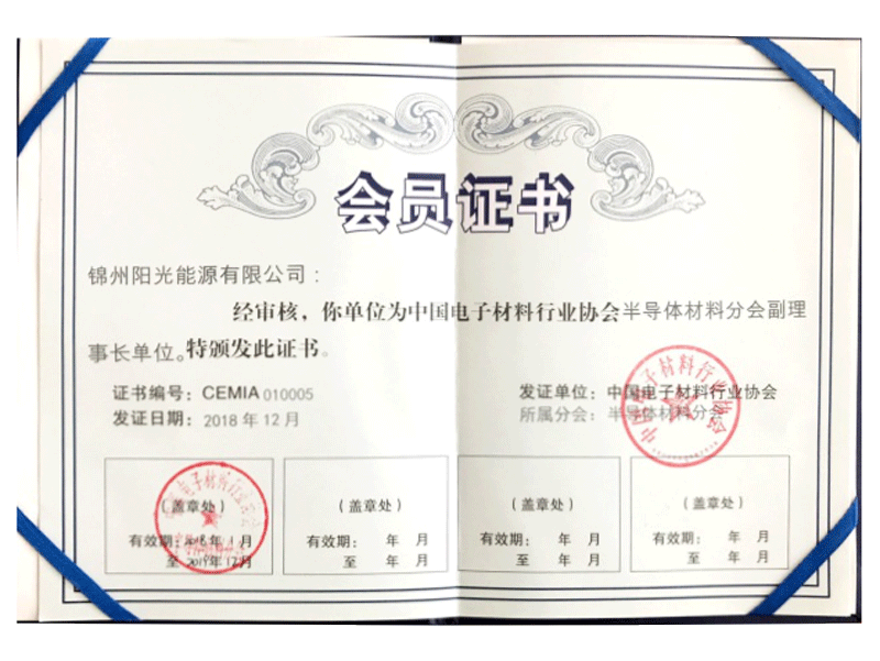 中國電子材料行業(yè)協(xié)會半導體材料分會副理事長單位