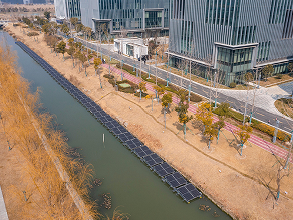 全球足跡｜光+氫！陽光能源西伏河防眩光漂浮式光伏項目演繹“電站掘金”公式